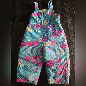 LL Bean Bib Overall Snow Pants Girls 2T Toddler Fleece Lined